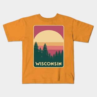 Wisconsin Tourism Sunset Graphic Kids T-Shirt